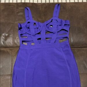 Elegant Purple Bandage Strappy Dress